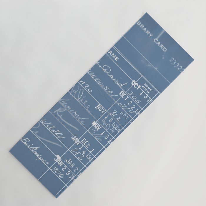 Library Card 23322 Negative Blue Yoga Mat Gallery Image 1