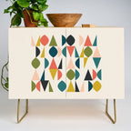 Mid Century Modern Abstract Colorful Shapes Funky Cool Minimalist Pattern Credenza Gallery Image 1