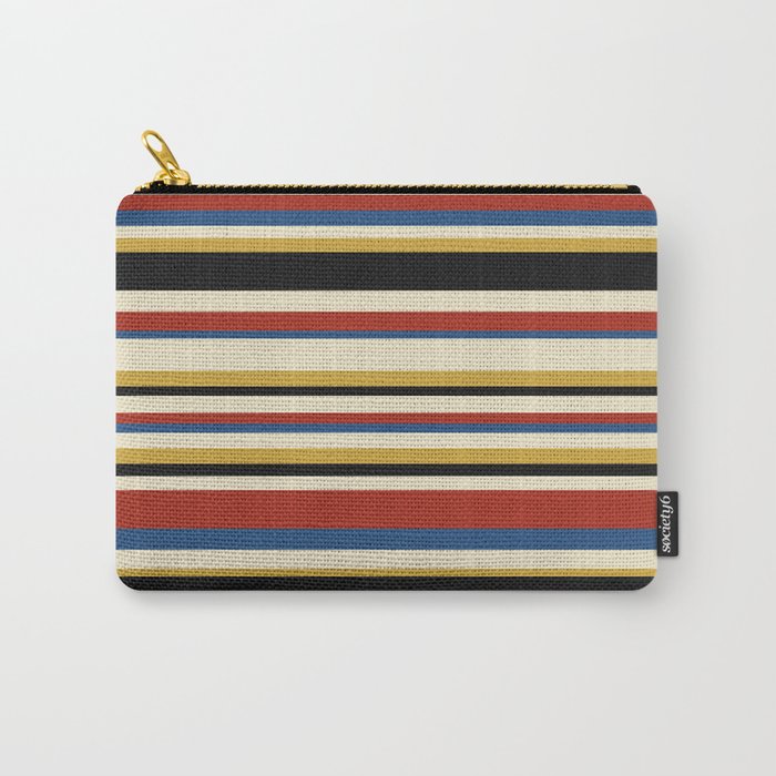 Classic Stripes IX - Bauhaus Palette Carry All Pouch Gallery Image 1