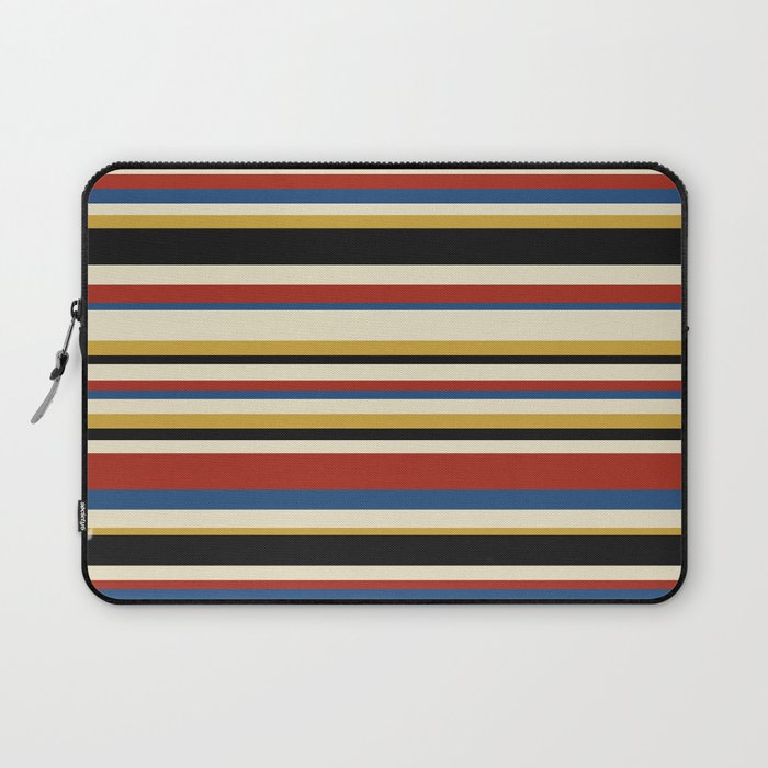 Classic Stripes IX - Bauhaus Palette Laptop Sleeve Gallery Image 1