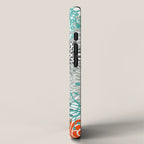 Orange and Teal Floral Abstract Print iPhone Case Gallery Image 2