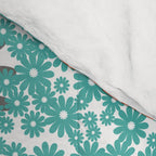 Orange and Teal Floral Abstract Print Comforter Gallery Image 4