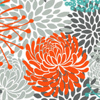 Orange and Teal Floral Abstract Print Coffee Mug Gallery Image 2
