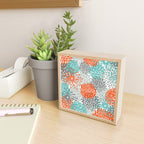 Orange and Teal Floral Abstract Print Mini Art Print Gallery Image 2