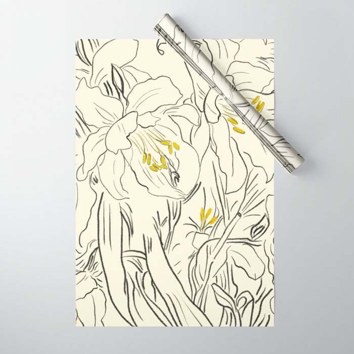 Minimalist Garden flowers Wrapping Paper Gallery Image 1