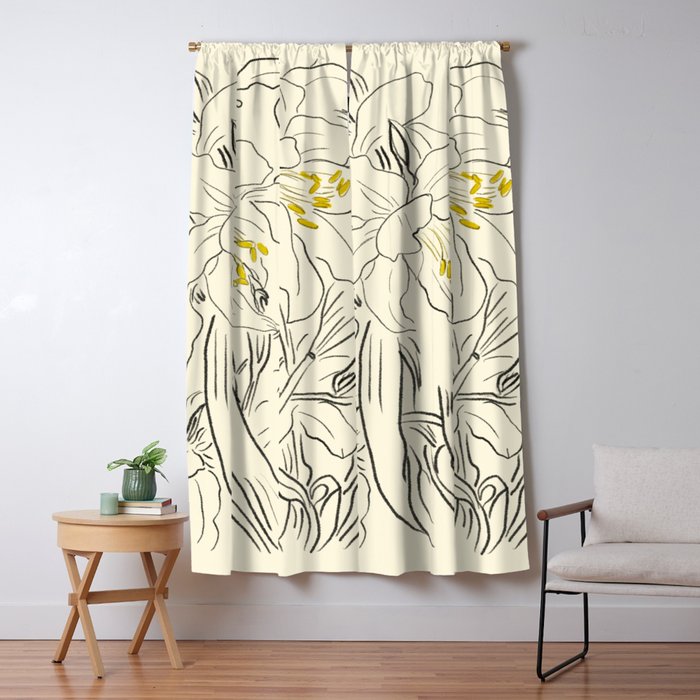 Minimalist Garden flowers Window Curtain Gallery Image 5