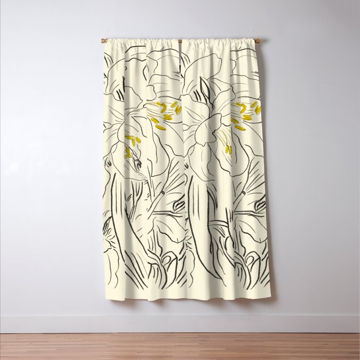 Minimalist Garden flowers Window Curtain Gallery Image 3