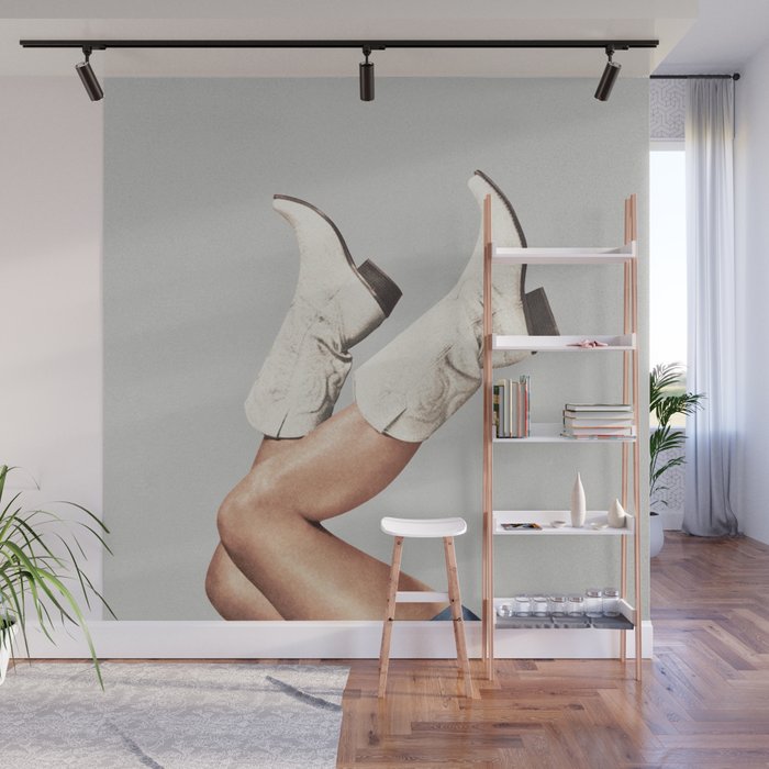 These Boots - Silver Gray Wall Mural Gallery Image 1