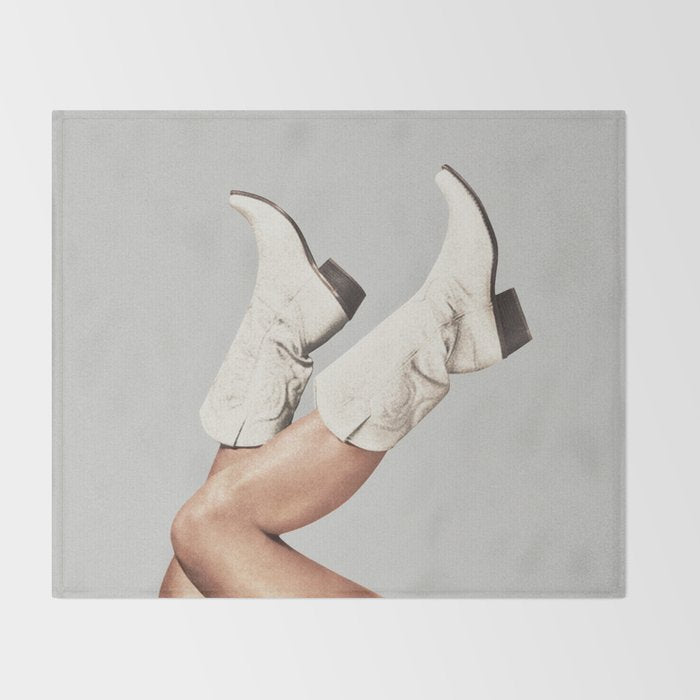 These Boots - Silver Gray Throw Blanket Gallery Image 2