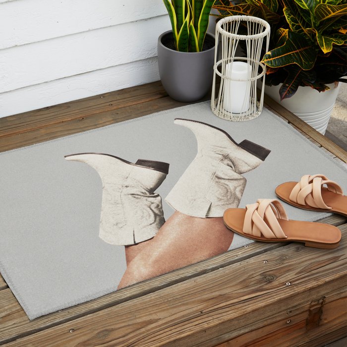 These Boots - Silver Gray Outdoor Rug Gallery Image 2