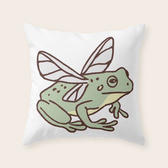 Fairy Frog Throw Pillow Gallery Image 1