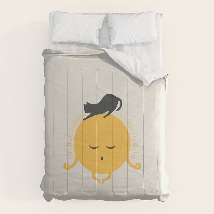 Good Meowâing 8 soulmate sun meditation  Comforter Gallery Image 1