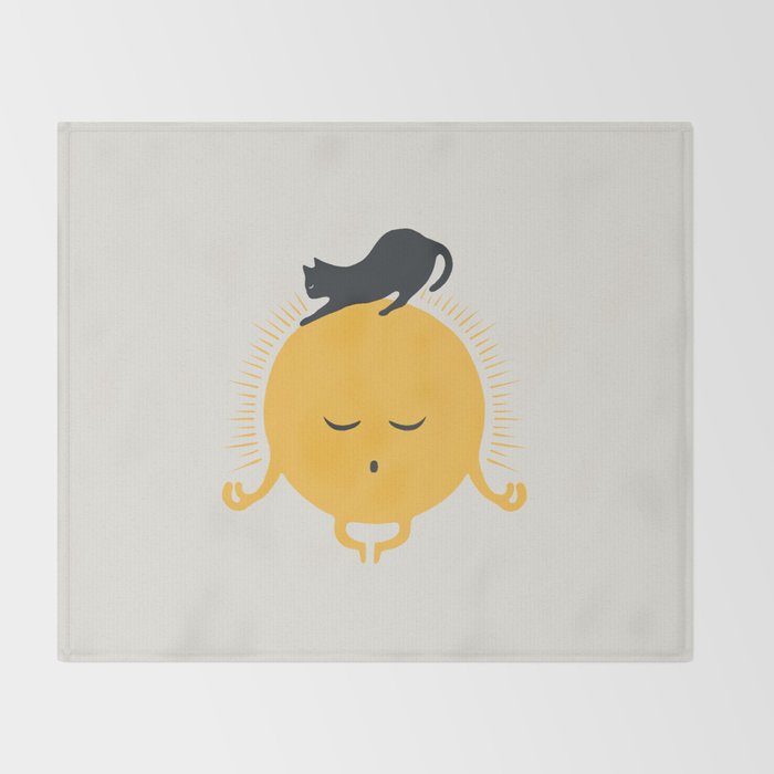 Good Meowâing 8 soulmate sun meditation  Throw Blanket Gallery Image 2