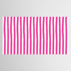 Pink and White Cabana Stripes Palm Beach Preppy Tablecloth Gallery Image 2