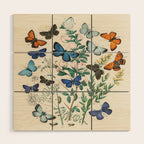 Vintage Scientific Illustration Butterfly Botanical Floral Lithograph Encyclopaedia Diagrams  Wood Wall Art Gallery Image 1