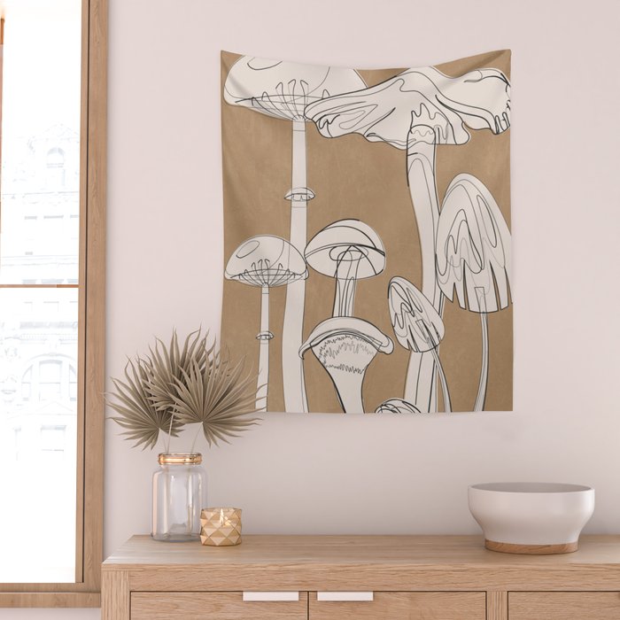 Abstract Mushrooms 13 Wall Tapestry Gallery Image 2