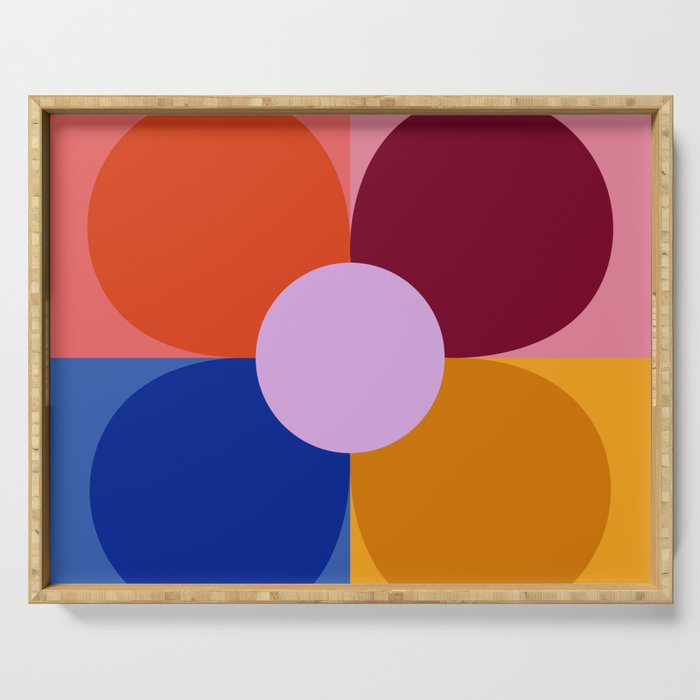Color Block Bloom Serving Tray Gallery Image 1
