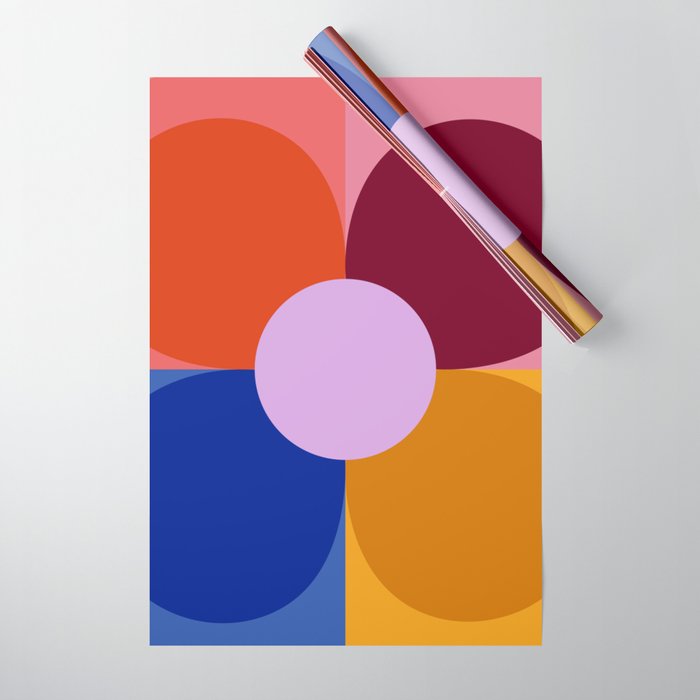 Color Block Bloom Wrapping Paper Gallery Image 1