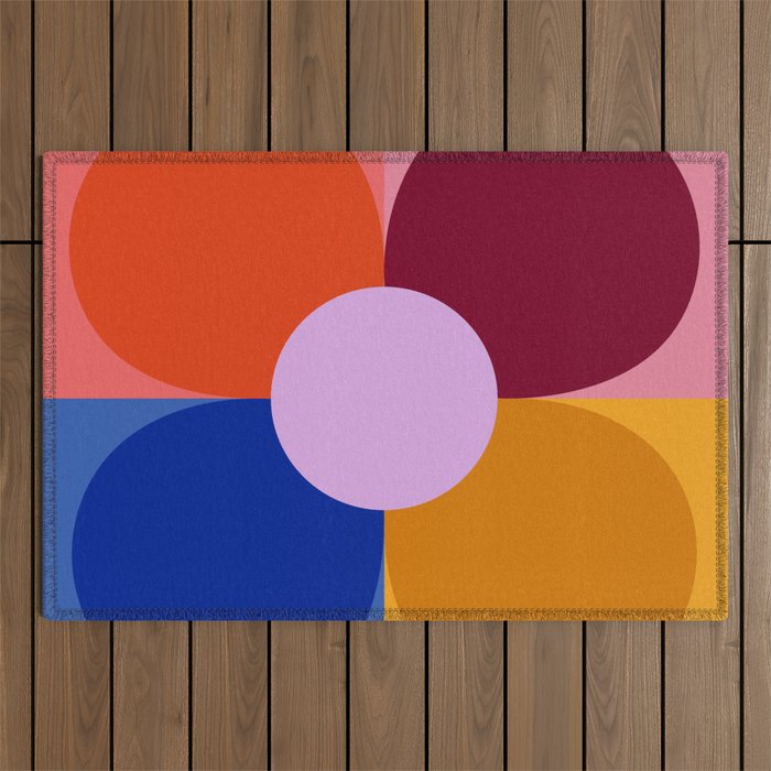 Color Block Bloom Outdoor Rug Gallery Image 1