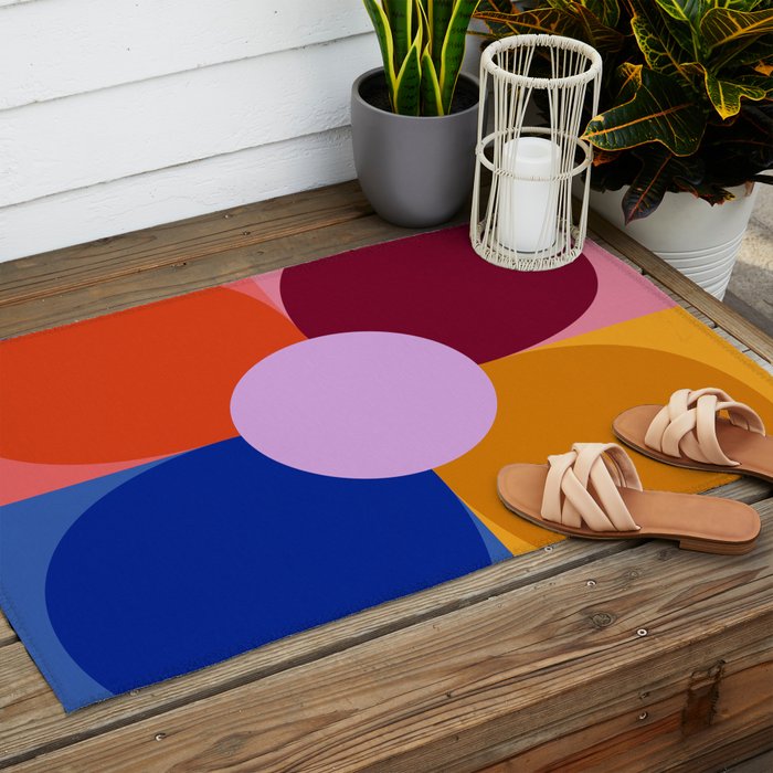 Color Block Bloom Outdoor Rug Gallery Image 2