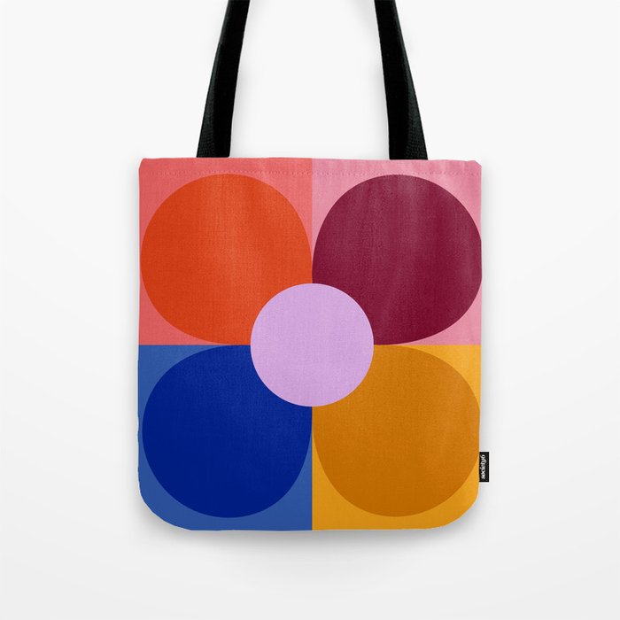 Color Block Bloom Tote Bag Gallery Image 1
