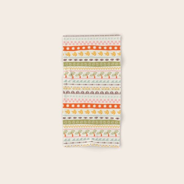 Vintage tropical summer nature art pattern Bath Towel Gallery Image 1