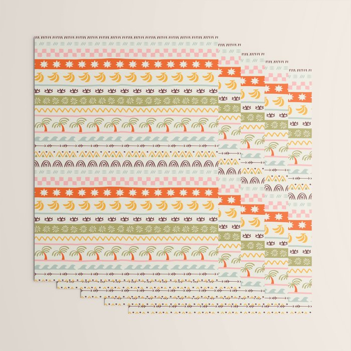 Vintage tropical summer nature art pattern Wrapping Paper Gallery Image 3