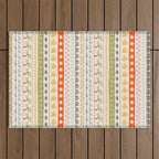 Vintage tropical summer nature art pattern Outdoor Rug Gallery Image 1