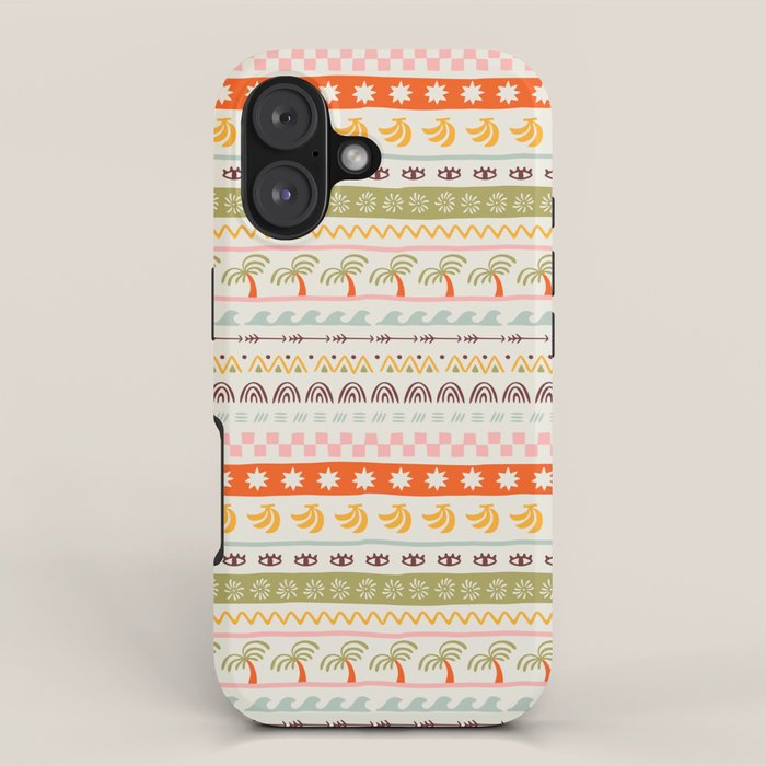 Vintage tropical summer nature art pattern iPhone Case Gallery Image 1