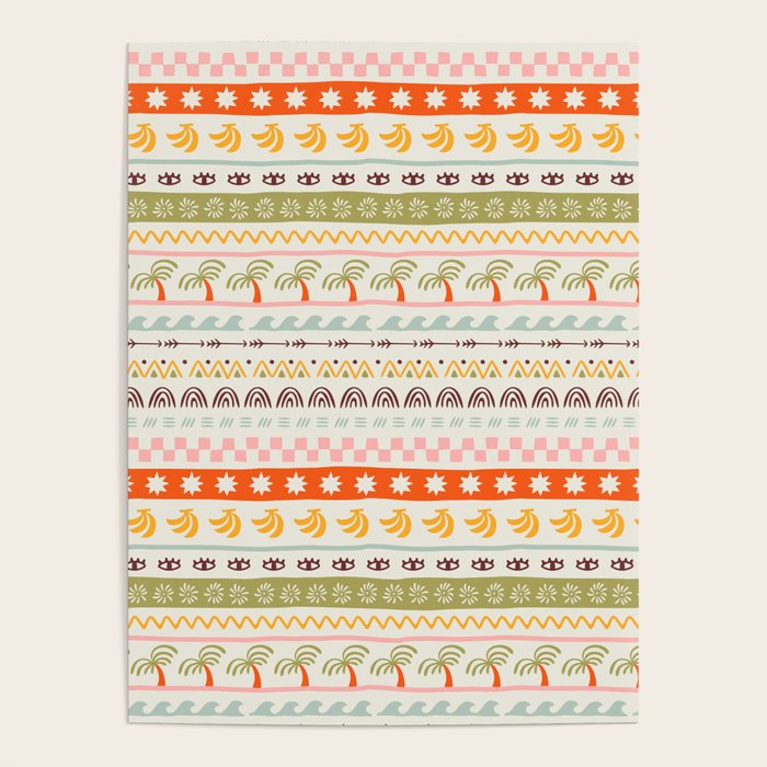 Vintage tropical summer nature art pattern Poster Gallery Image 1