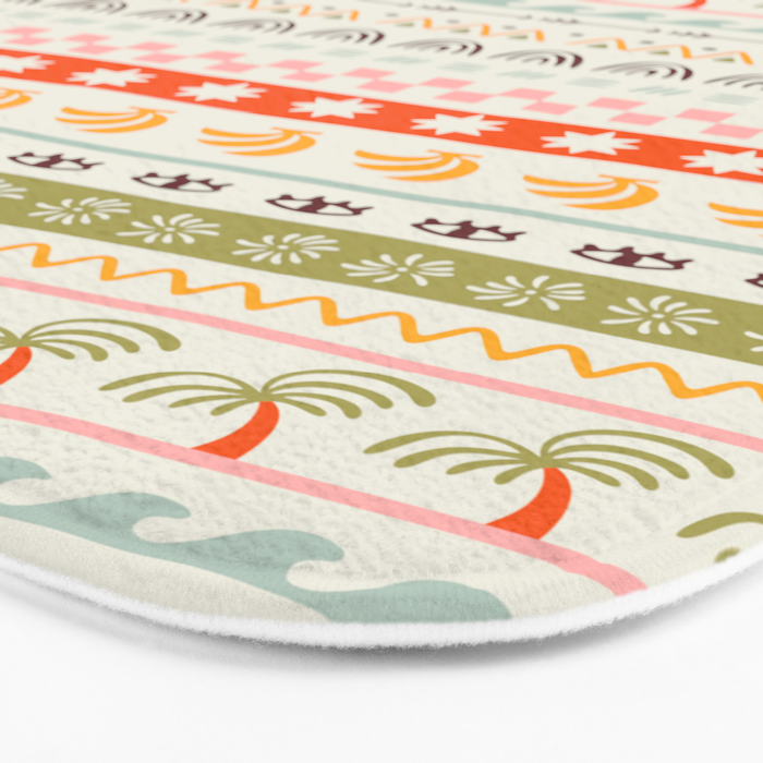 Vintage tropical summer nature art pattern Bath Mat Gallery Image 3