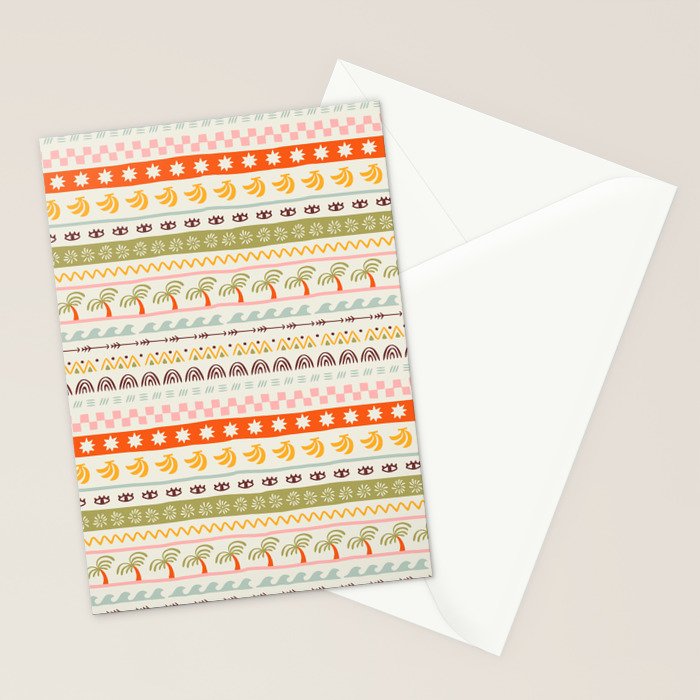 Vintage tropical summer nature art pattern Stationery Card Gallery Image 2