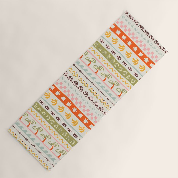 Vintage tropical summer nature art pattern Yoga Mat Gallery Image 1