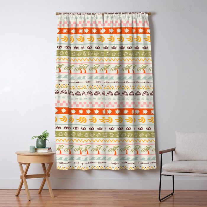 Vintage tropical summer nature art pattern Window Curtain Gallery Image 5