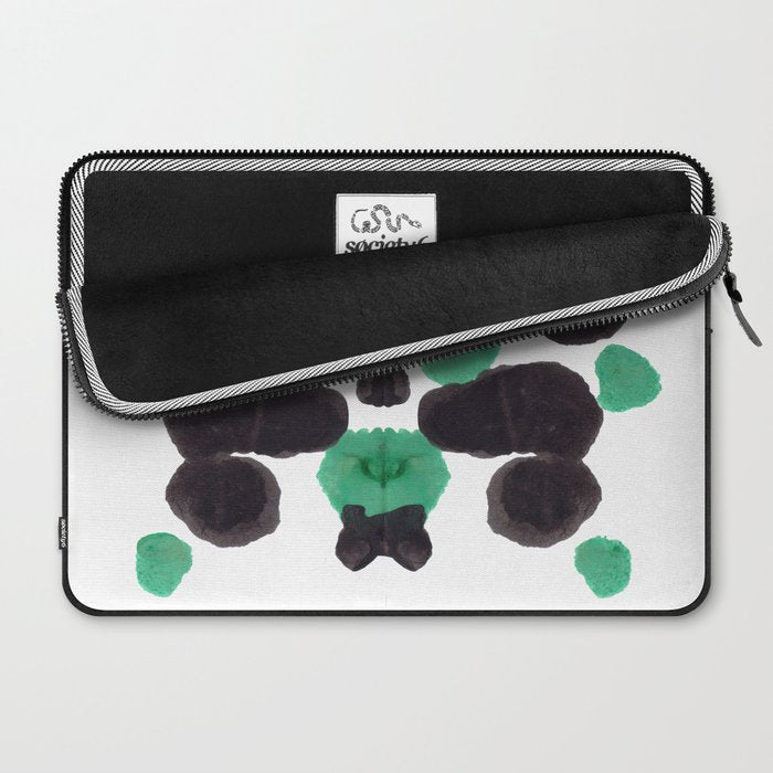 Green & Black Ink Blot Diagram Laptop Sleeve Gallery Image 2