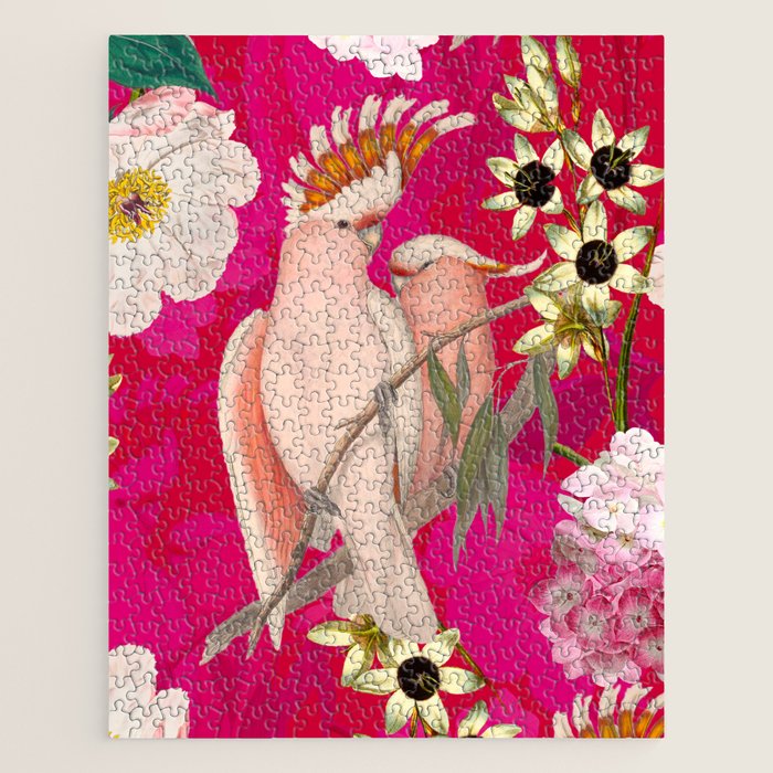 Vintage & Shabby Chic - Tropical Bird Flower Garden Jigsaw Puzzle Gallery Image 1