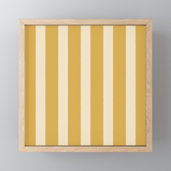 Simple Stripes Pattern - Gold Yelllow Mini Art Print Gallery Image 1