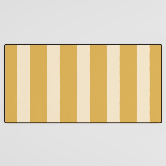 Simple Stripes Pattern - Gold Yelllow Desk Mat Gallery Image 3