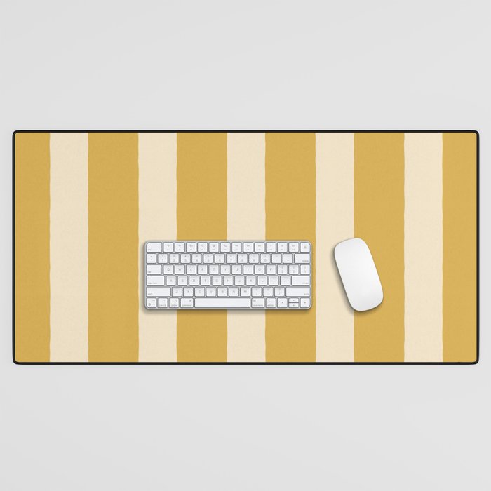 Simple Stripes Pattern - Gold Yelllow Desk Mat Gallery Image 1