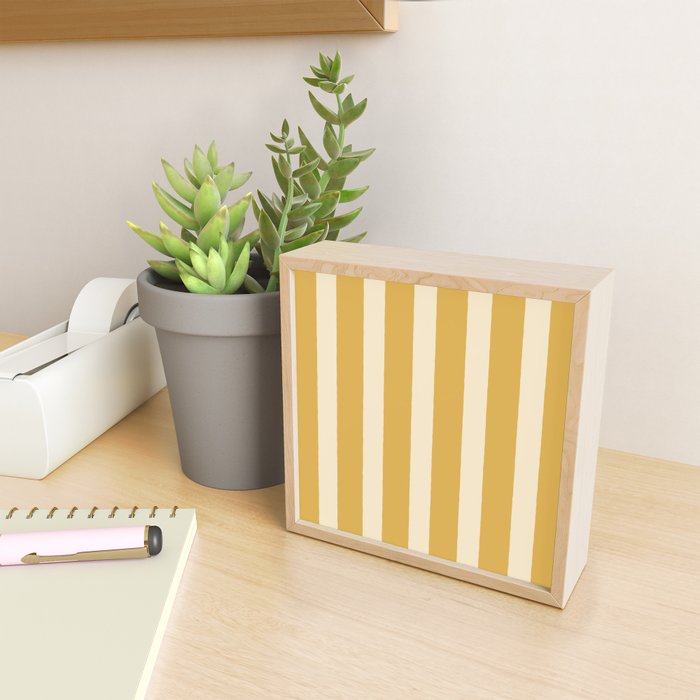 Simple Stripes Pattern - Gold Yelllow Mini Art Print Gallery Image 2