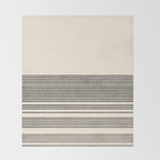 Organic Stripes - Minimalist Textured Line Pattern in Black and Almond Cream Throw Blanket Gallery Image 2