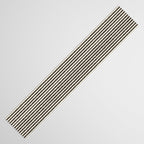 Organic Stripes - Minimalist Textured Line Pattern in Black and Almond Cream Table Runner Gallery Image 3
