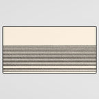 Organic Stripes - Minimalist Textured Line Pattern in Black and Almond Cream Desk Mat Gallery Image 3
