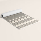Organic Stripes - Minimalist Textured Line Pattern in Black and Almond Cream Yoga Mat Gallery Image 2
