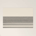 Organic Stripes - Minimalist Textured Line Pattern in Black and Almond Cream Welcome Mat Gallery Image 1