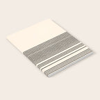 Organic Stripes - Minimalist Textured Line Pattern in Black and Almond Cream Notebook Gallery Image 2