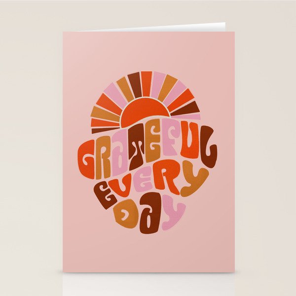 Grateful Everyday - 70s Hippie Style  Stationery Card Gallery Image 1