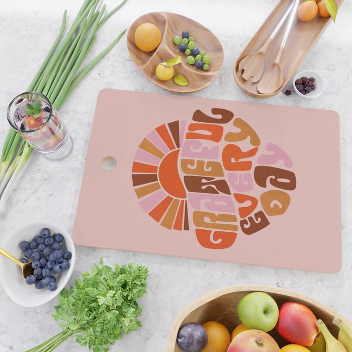 Grateful Everyday - 70s Hippie Style  Cutting Board Gallery Image 2