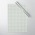 Clovers XXXV Neutral Green Botanical Pattern Wrapping Paper Gallery Image 1