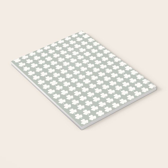 Clovers XXXV Neutral Green Botanical Pattern Notebook Gallery Image 3